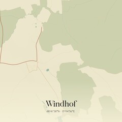 Obraz premium Vintage map of Windhof, Austria.