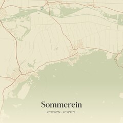 Vintage map of Sommerein, Austria.