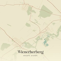Vintage map of Wienerherberg, Austria.