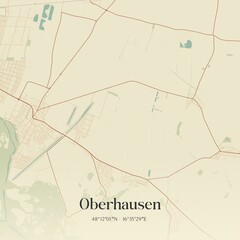 Vintage map of Oberhausen, Austria.