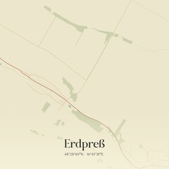Vintage map of Erdpreß, Austria.