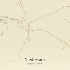 Vintage map of Niedersulz, Austria.