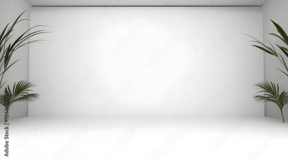 Poster empty white studio background. design for displaying product.