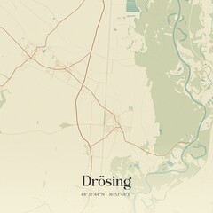 Obraz premium Vintage map of Drösing, Austria.