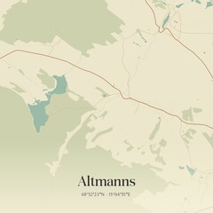 Obraz premium Vintage map of Altmanns, Austria.