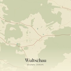 Vintage map of Wultschau, Austria.