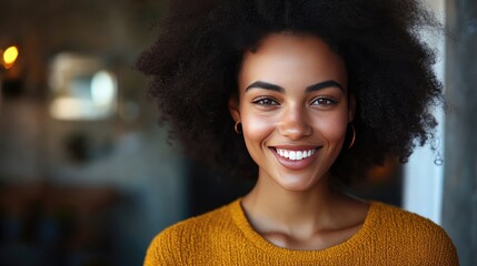 Beautiful woman smiling face being recognized by face-detect algorithm, scanner of the volumetric-spatial shape of a persona??s face