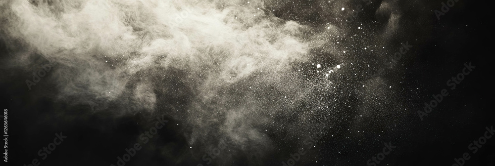 Poster texture of dusty film with varied particle size and soft lighting creating a vintage feel