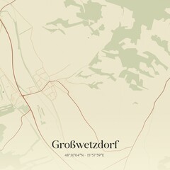 Vintage map of Großwetzdorf, Austria.