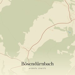 Obraz premium Vintage map of Bösendürnbach, Austria.