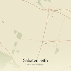 Vintage map of Sabatenreith, Austria.