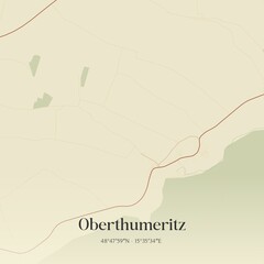 Vintage map of Oberthumeritz, Austria.