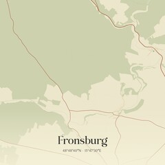 Obraz premium Vintage map of Fronsburg, Austria.