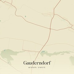 Vintage map of Gauderndorf, Austria.