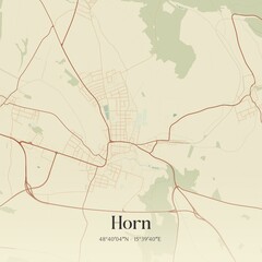 Vintage map of Horn, Austria.