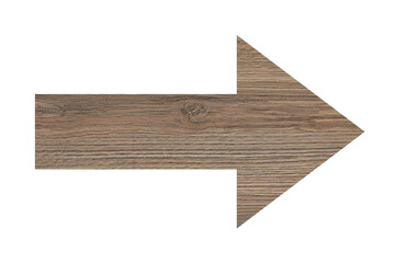 Arrow with wooden texture isolated on white
