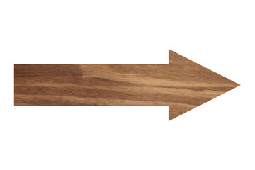 Arrow with wooden texture isolated on white