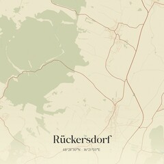 Fototapeta premium Vintage map of Rückersdorf, Austria.