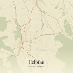 Fototapeta premium Vintage map of Helpfau, Austria.