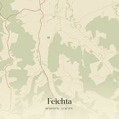 Vintage map of Feichta, Austria.