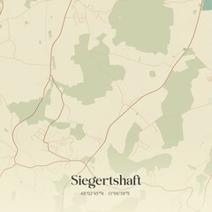 Fototapeta premium Vintage map of Siegertshaft, Austria.