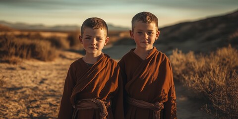 Jacob and Esau as children. Biblical