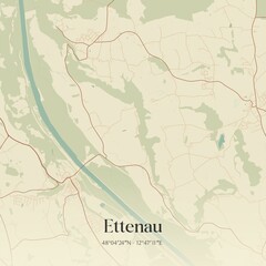 Obraz premium Vintage map of Ettenau, Austria.