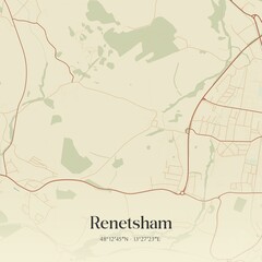 Vintage map of Renetsham, Austria.