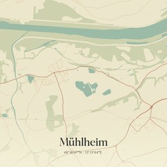 Obraz premium Vintage map of Mühlheim, Austria.