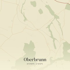 Obraz premium Vintage map of Oberbrunn, Austria.