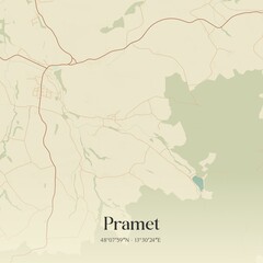 Vintage map of Pramet, Austria.