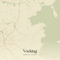 Vintage map of Vocking, Austria.