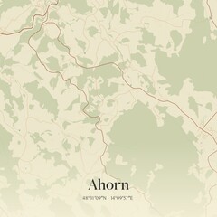 Fototapeta premium Vintage map of Ahorn, Austria.