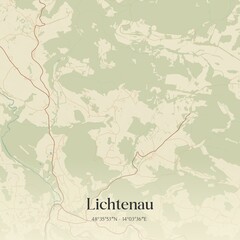 Vintage map of Lichtenau, Austria.