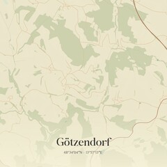 Obraz premium Vintage map of Götzendorf, Austria.