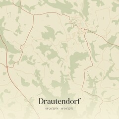 Vintage map of Drautendorf, Austria.