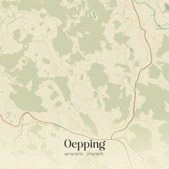 Vintage map of Oepping, Austria.