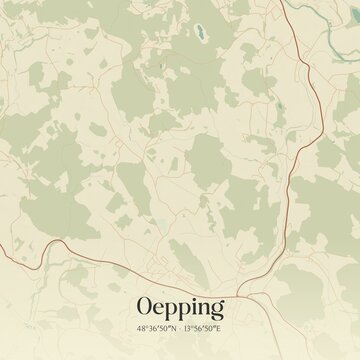 Vintage map of Oepping, Austria.
