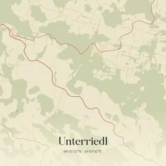 Vintage map of Unterriedl, Austria.