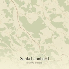 Vintage map of Sankt Leonhard, Austria.