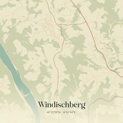 Vintage map of Windischberg, Austria.