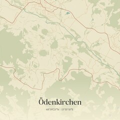 Vintage map of Ödenkirchen, Austria.