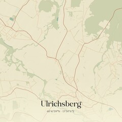 Vintage map of Ulrichsberg, Austria.