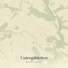 Vintage map of Untergahleiten, Austria.