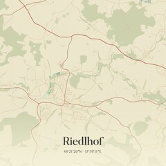 Obraz premium Vintage map of Riedlhof, Austria.