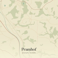 Vintage map of Pramhof, Austria.