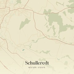 Obraz premium Vintage map of Schulleredt, Austria.