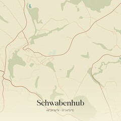 Obraz premium Vintage map of Schwabenhub, Austria.