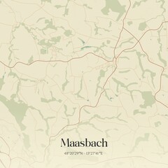 Vintage map of Maasbach, Austria.
