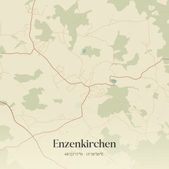 Vintage map of Enzenkirchen, Austria.